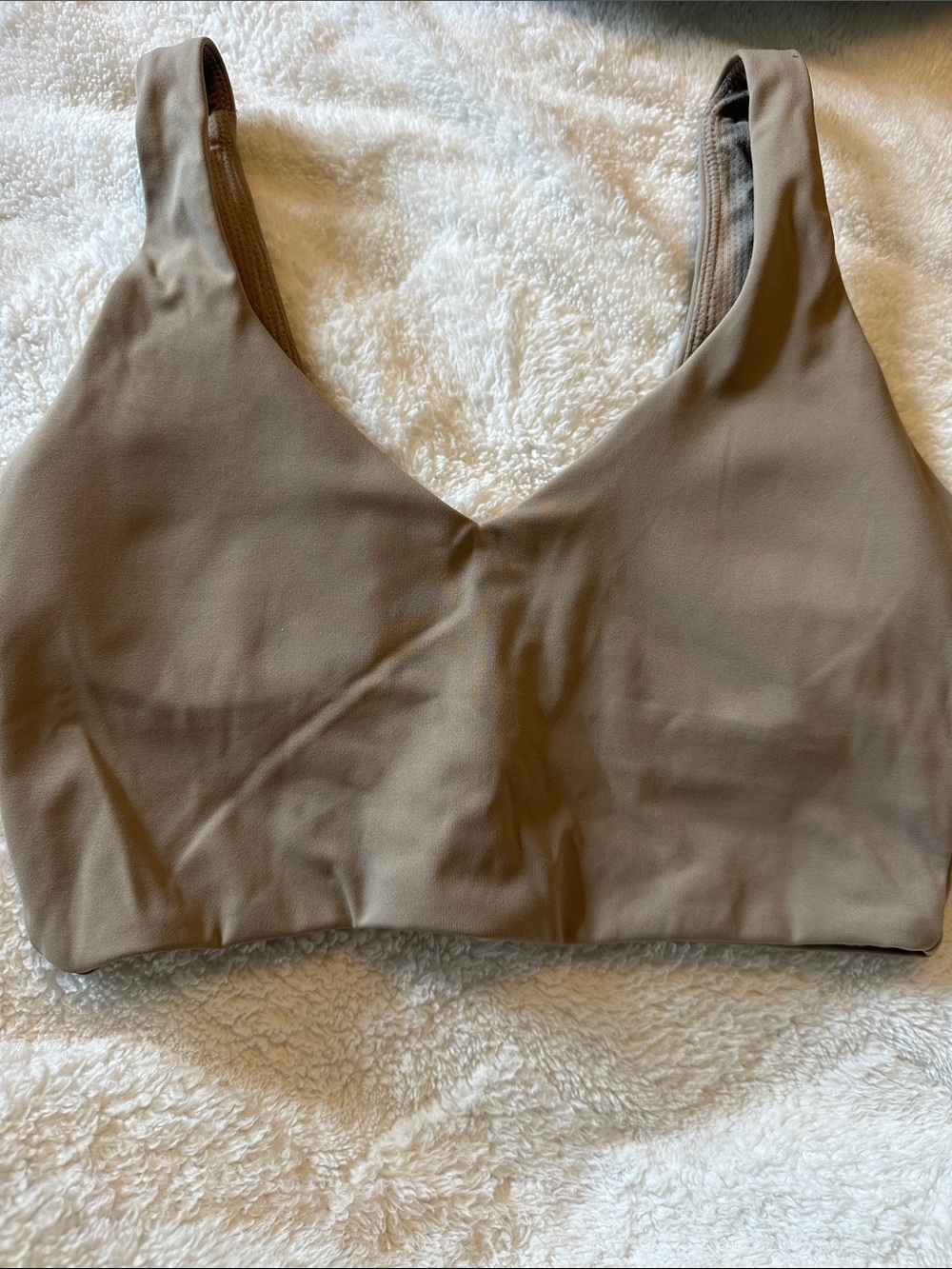 Wireless V-Neck Bralette in Taupe